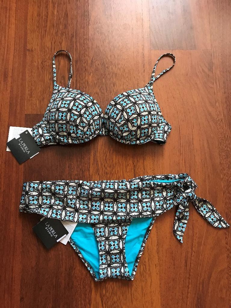 Nieuw - La Perla retro bikini turquoise - top 40 broekje 38, La Perla, Blauw, Nieuw, Ophalen of Verzenden