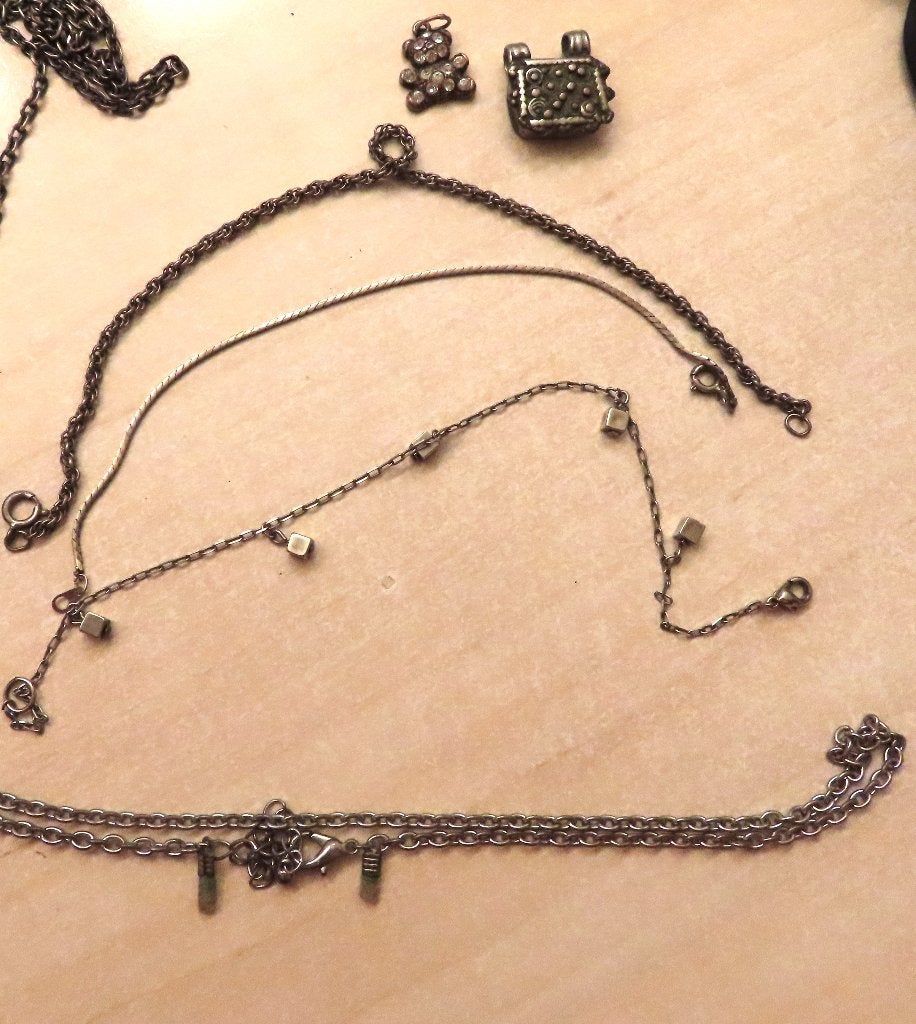 armband, enkelbandjes, oorstekers, ringetjes, pin, hartjes, Verzenden, Gebruikt, Zilver