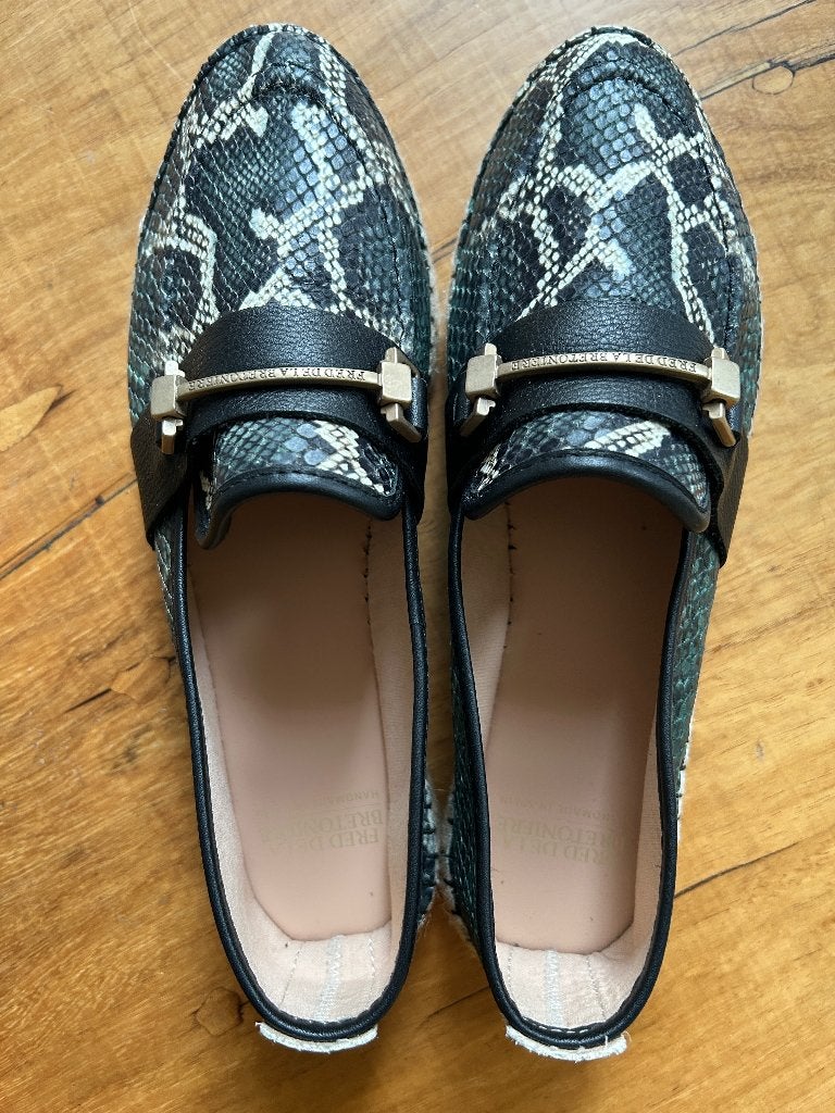 Espadrilles geprint leer, Fred de la Bretonière, NIEUW, €95, Ophalen, Fred de la Bretoniere, Overige kleuren, Nieuw