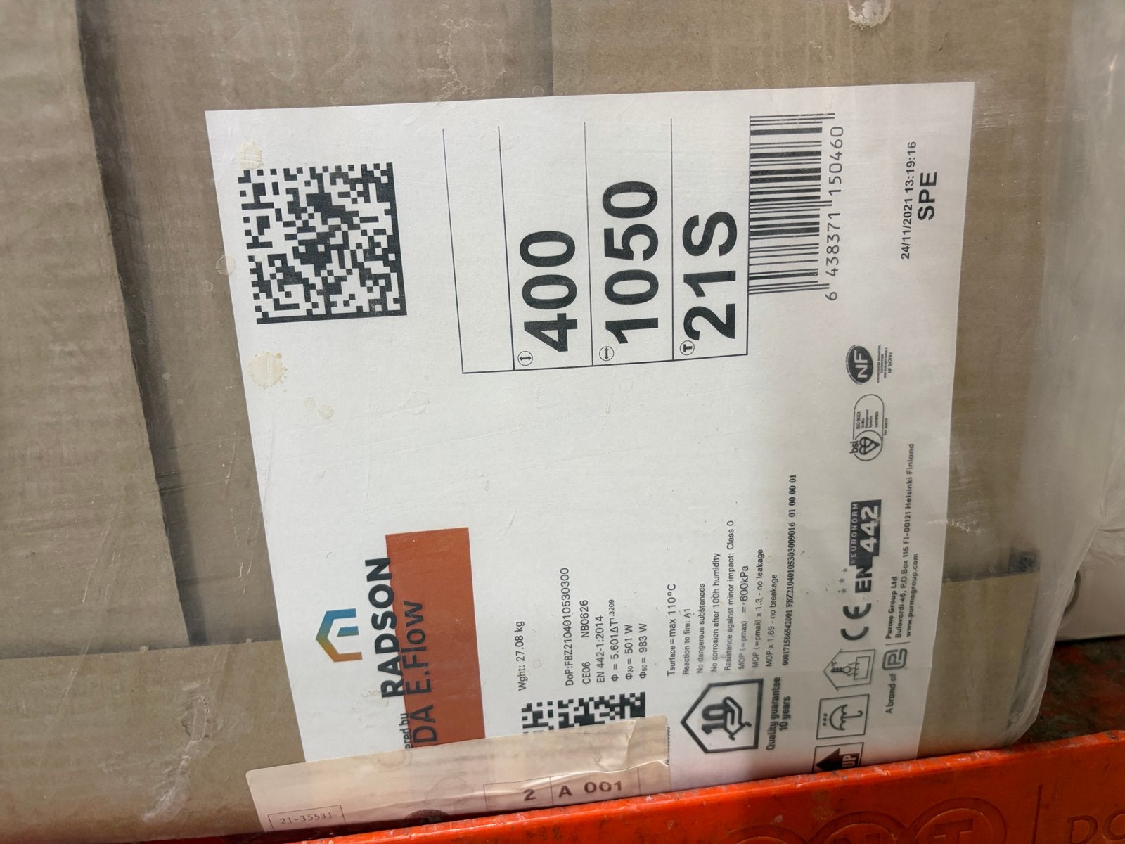 Radson E.Flow Radiator 400x1050 21S - Nieuw in doos, Ophalen, 30 tot 80 cm, Radiator, Nieuw