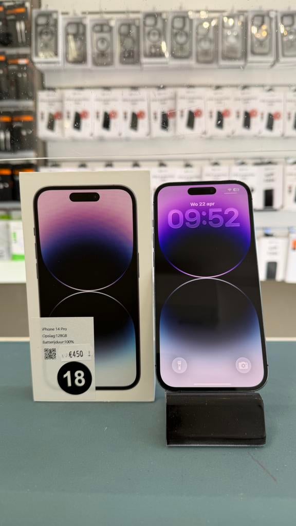iPhone 14 Pro paars 128GB (18), Ophalen, Apple, Paars, Zo goed als nieuw