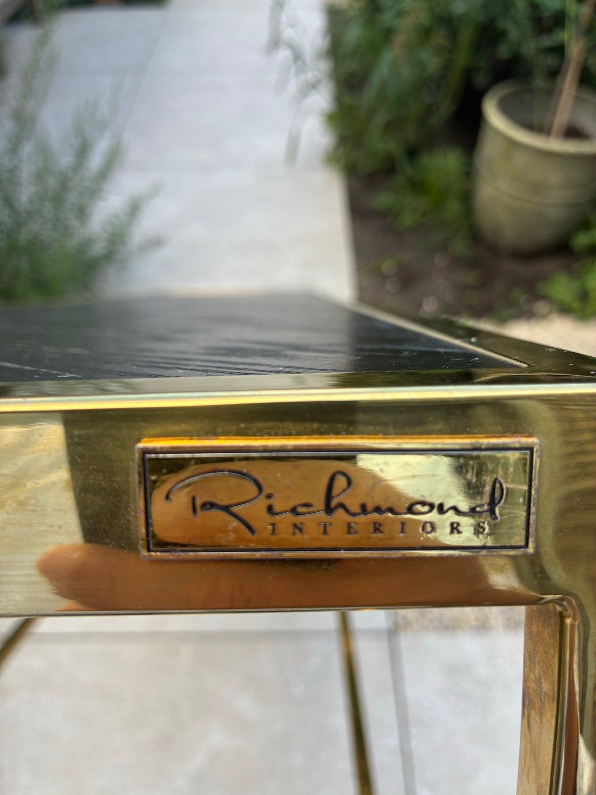 Richmond Salontafel - Zwart Hout & Goud Metaal, Ophalen, Gebruikt, 100 tot 150 cm, 50 tot 100 cm