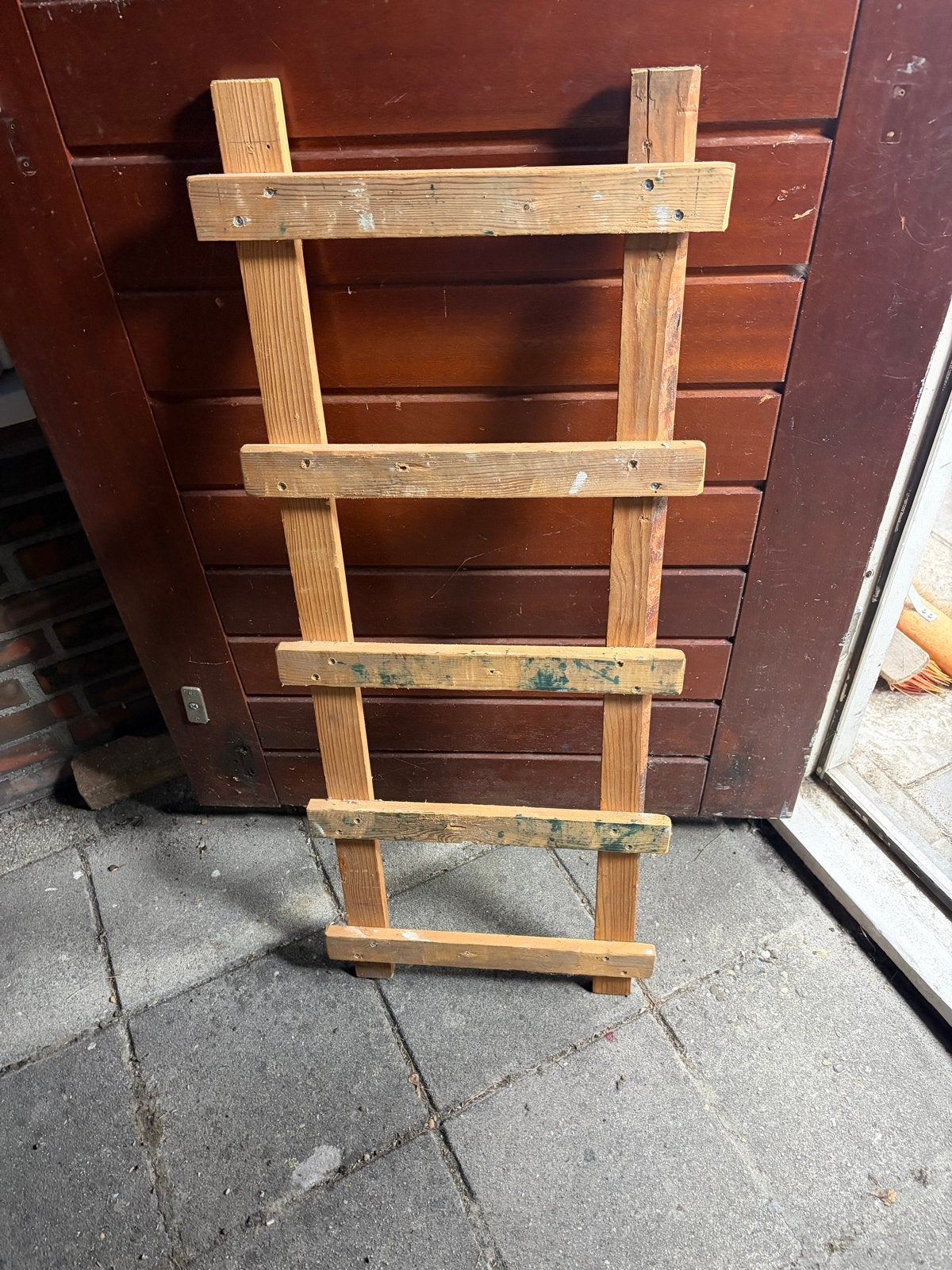 Decoratie trapje 100x40x4 cm voor planten of decoratie mat., Huis en Inrichting, Hout, Gebruikt, Vuren houten latten, Handgemaakt