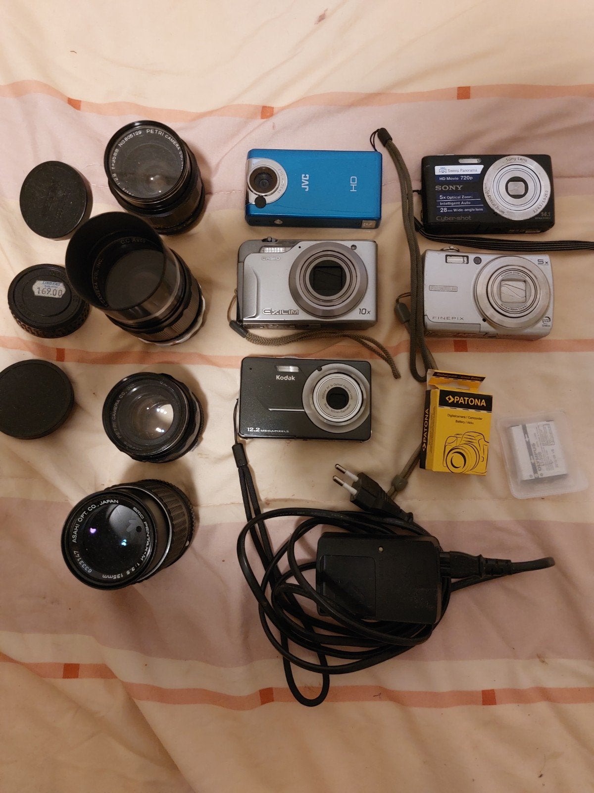 Cameraset: Sony, Casio, Fujifilm, JVC, Kodak en 4 lenzen, Ophalen of Verzenden, Gebruikt, Overige typen