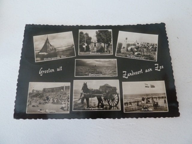 Zandvoort 1958 Groeten Uit, Ophalen of Verzenden, 1940 tot 1960, Gelopen, Noord-Holland