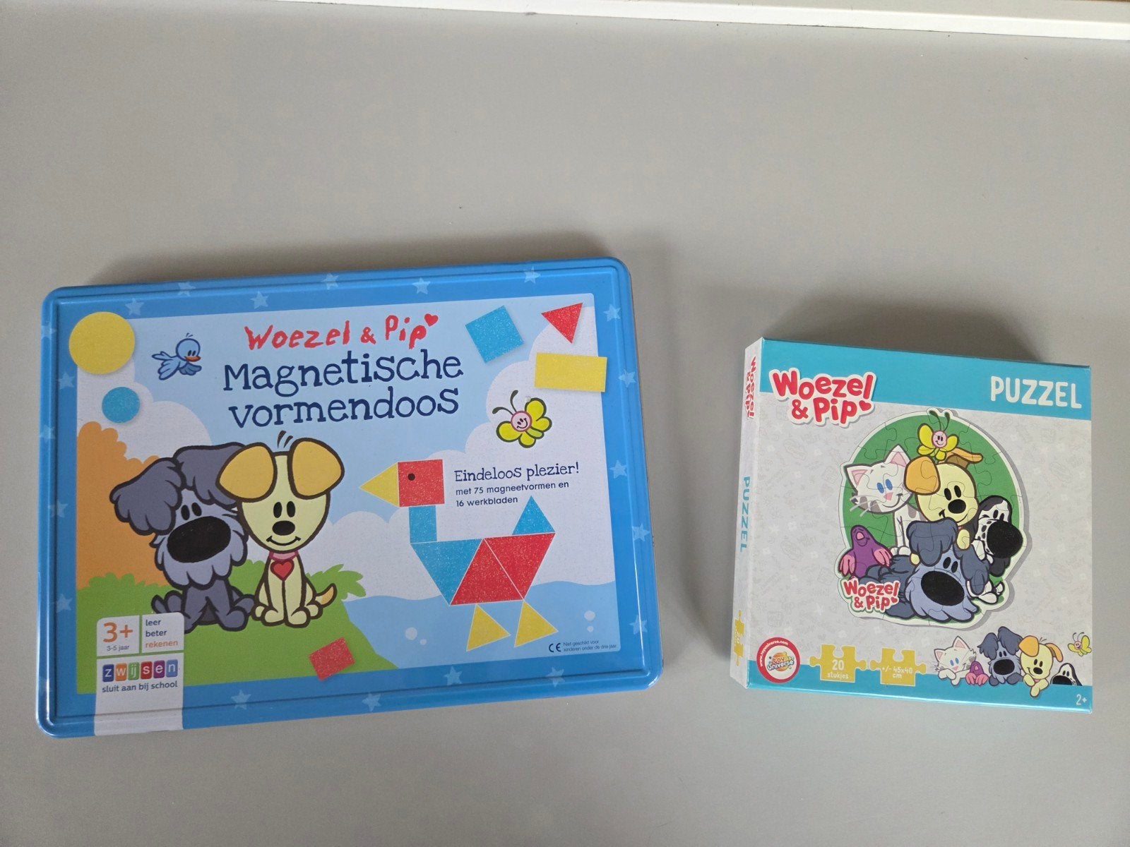 Nette Woezel en Pip Magnetische vormendoos, grote puzzel, Ophalen of Verzenden, Zo goed als nieuw, Bouwen