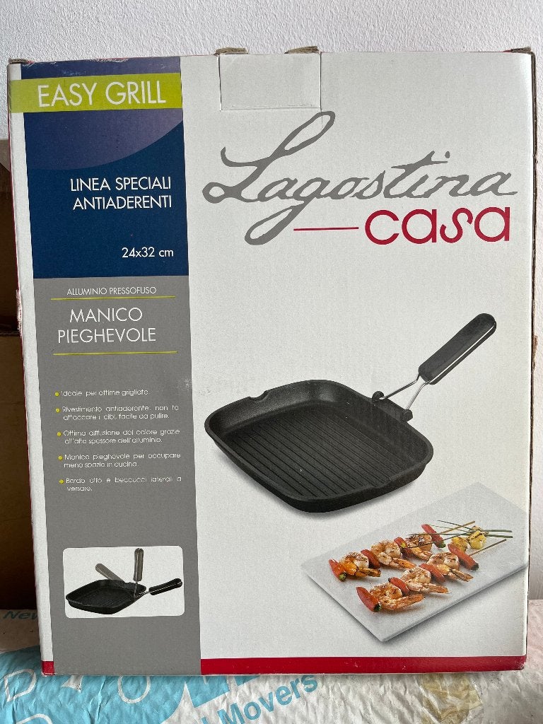 Lagostina Easy Grill, 24 x 32 cm black, Ophalen of Verzenden, Nieuw, Aluminium