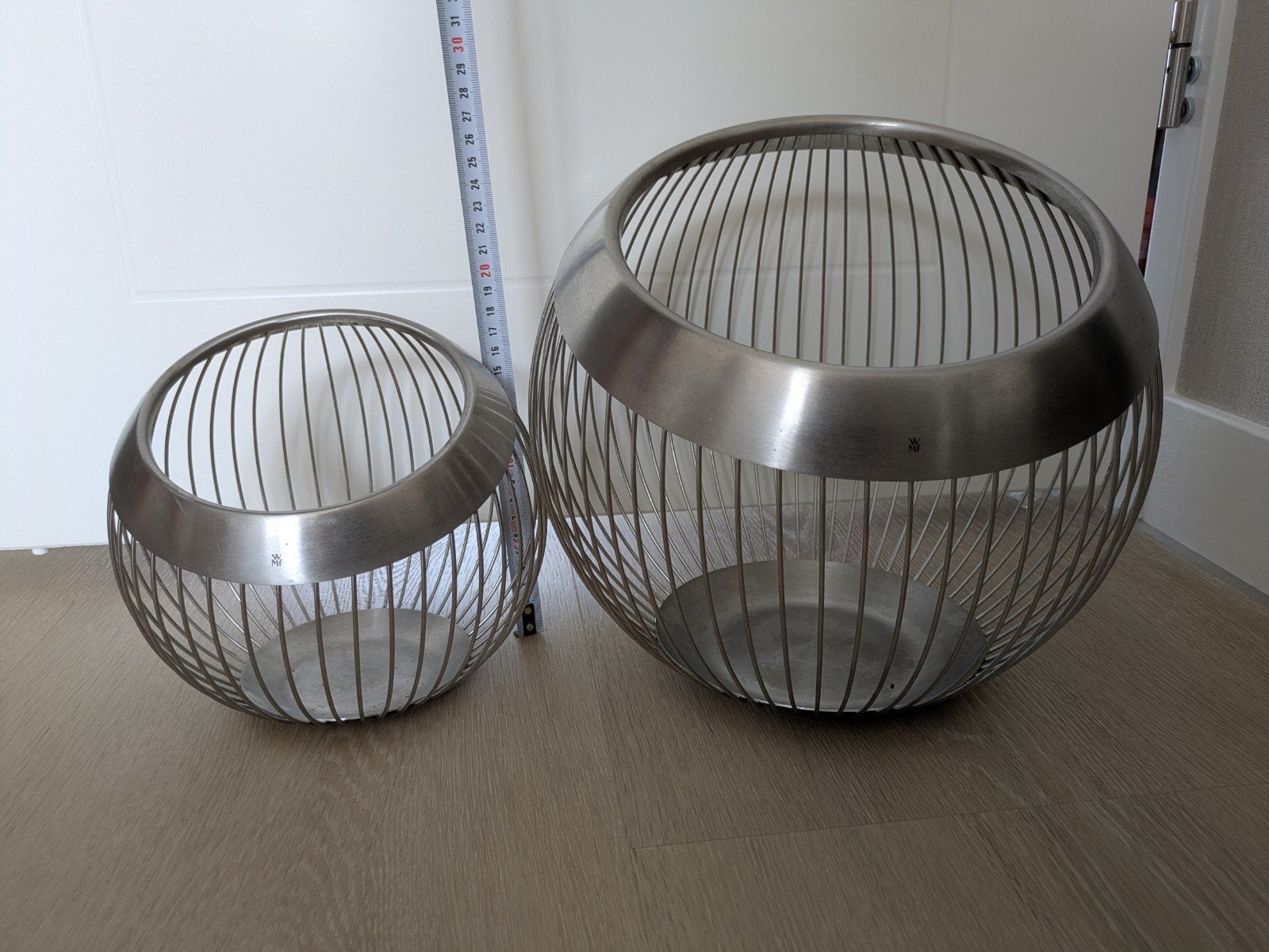WMF Design set Fruitschaal / Draadmand roestvrijstaal, Ophalen, Gebruikt, Schaal, Rond
