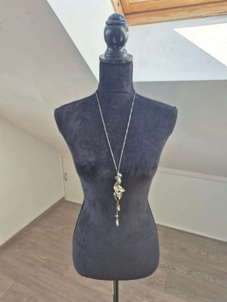 A16 : lange ketting, Verzenden, Zo goed als nieuw, Zilver