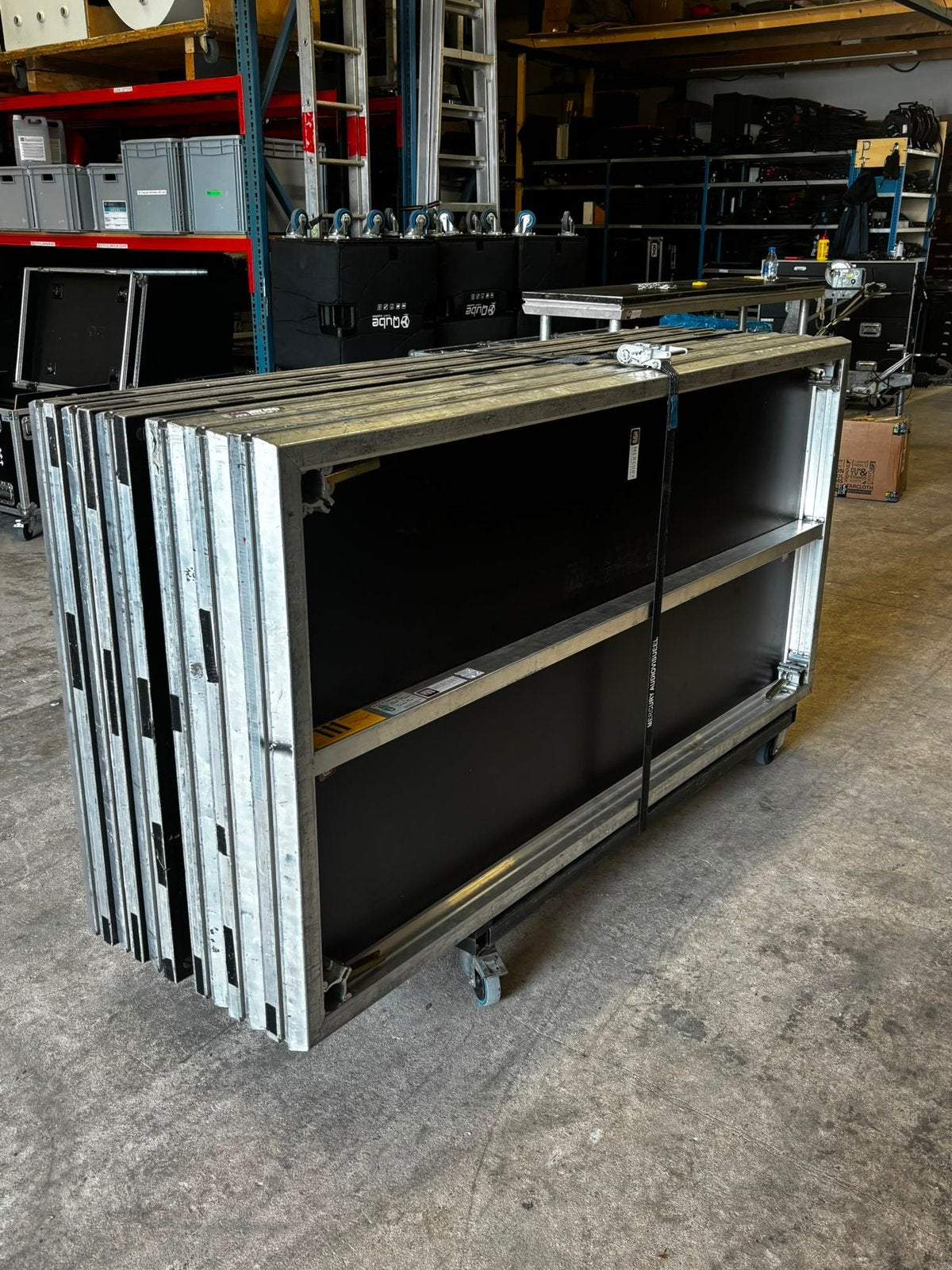 Stagedex Topline Outdoor podiumdelen set van 6 stuks op kar, Muziek en Instrumenten, Ophalen, Gebruikt, Overige instrumenten