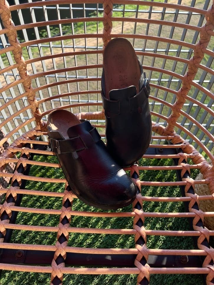 Birkenstock Boston clogs zwart natuurleer maat 41, Ophalen of Verzenden, Gedragen, Instappers, Zwart