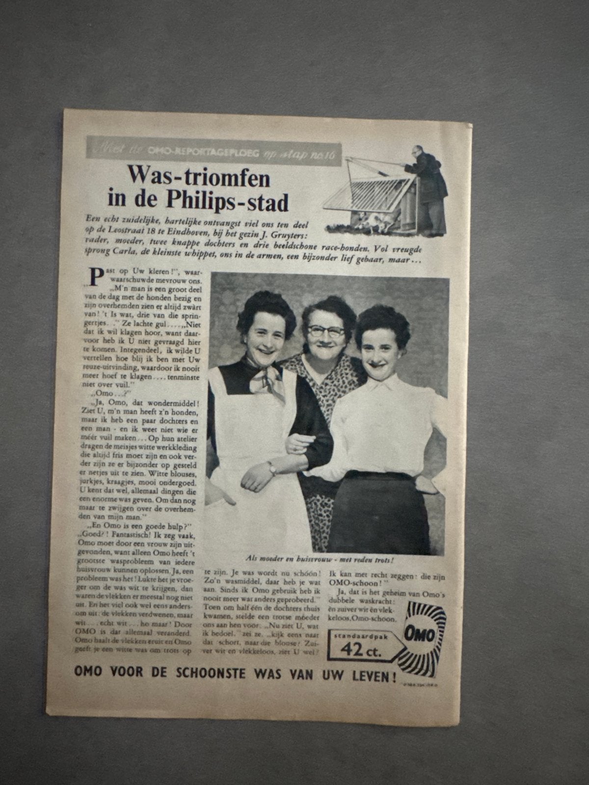 Vintage Omo advertentie - Was-triomfen in de Philips-stad, Ophalen of Verzenden, Gebruikt, Overige typen