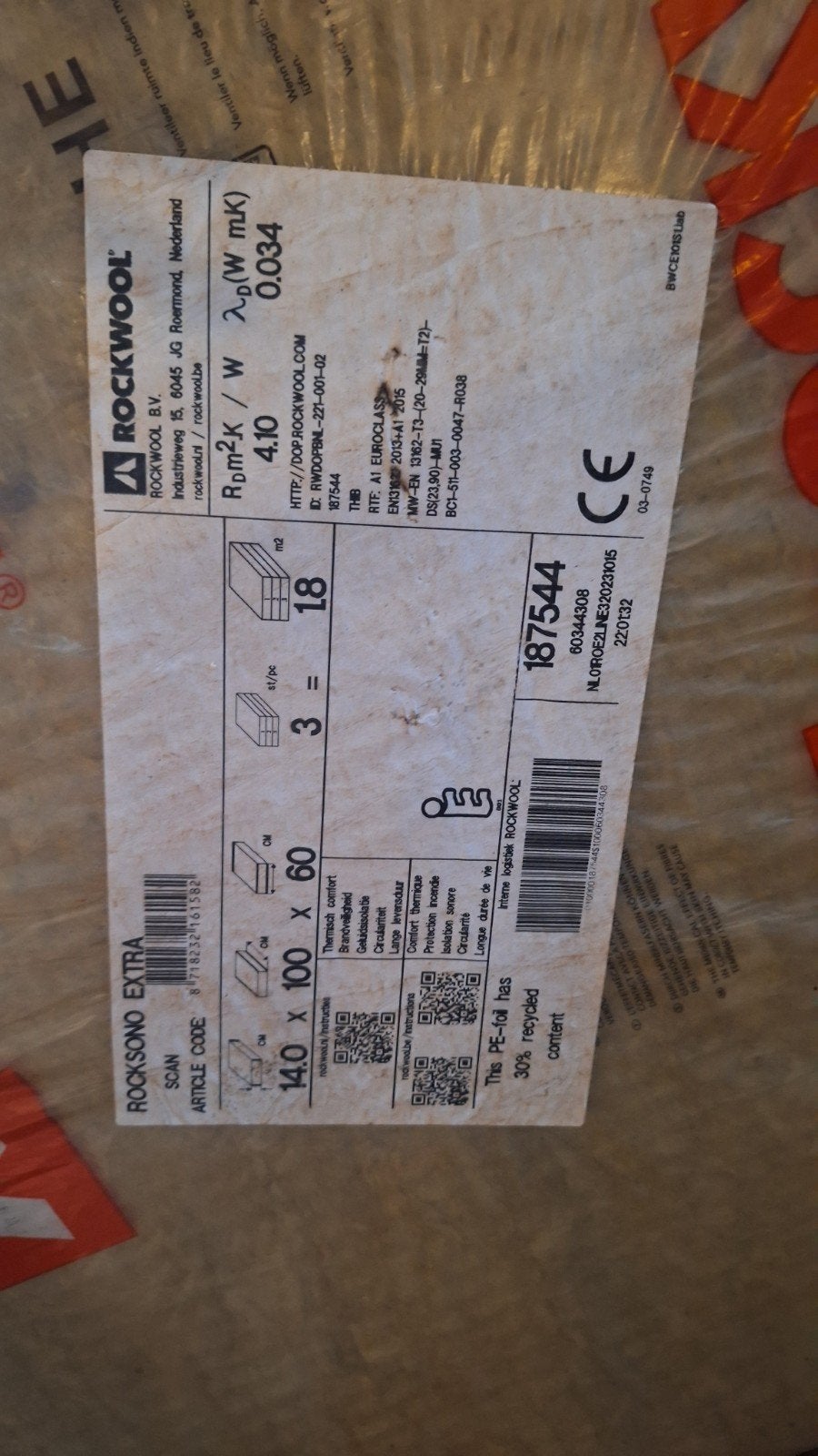 Rockwool Steenwol Isolatieplaten - Nieuw-3 pakken, Dakisolatie, 12 cm of meer, Nieuw, Steenwol