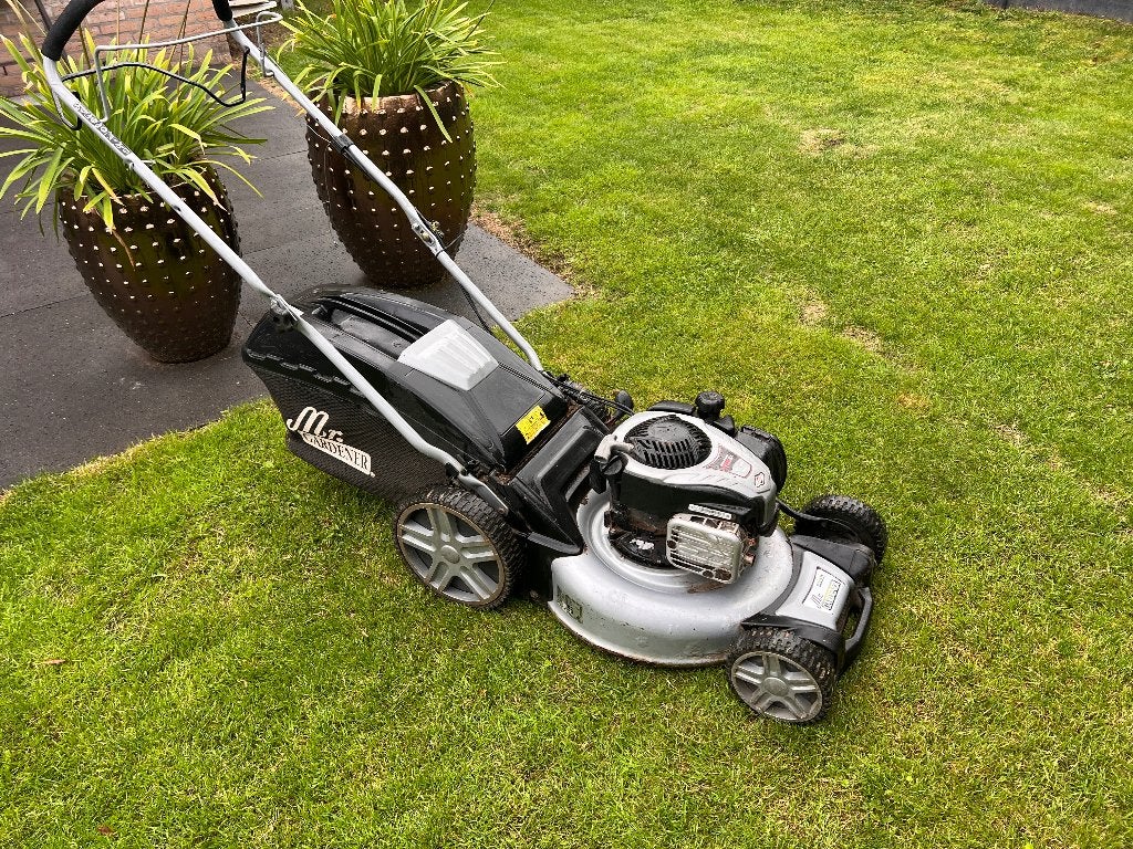 Grasmaaier motormaaier Mr. Gardener HW 46 BA M-2 benzine, Tuin en Terras, Ophalen, Cirkelmaaier, Gebruikt, Mr. Gardener