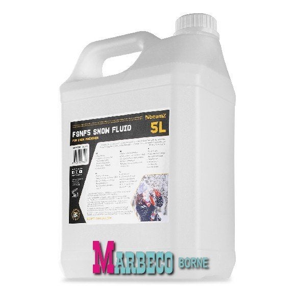 Sneeuwvloeistof, Snow fluid, Sneeuwmachine vloeistof, 5liter, Nieuw, Info@marbeco.nl, BeamZ, Licht