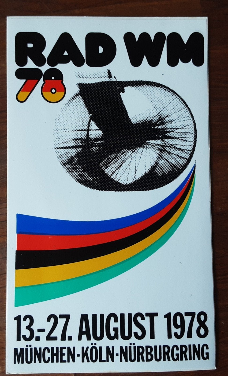 Rad WM 78: 13 - 27 august 1978 München - Köln - Nürburgring, Ophalen of Verzenden, Zo goed als nieuw