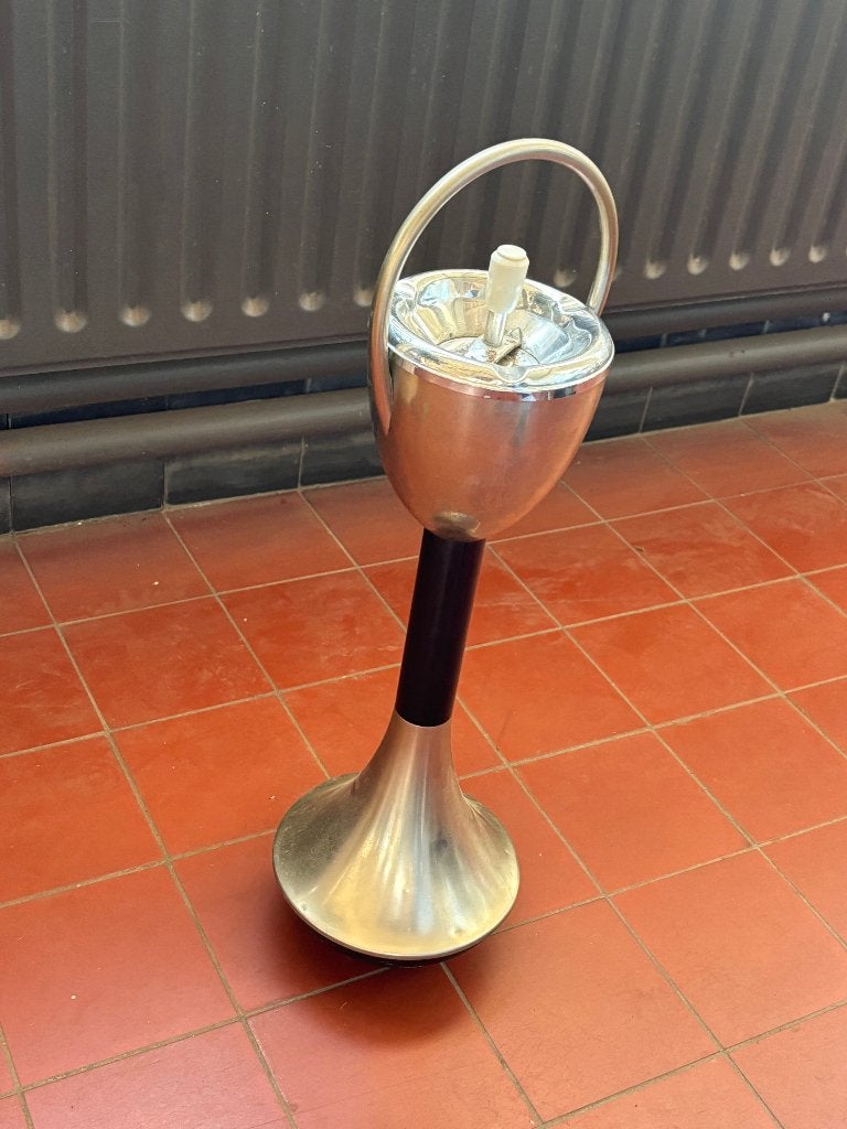 Vintage Staande Asbak Retro Space Age Chroom Metaal, Ophalen