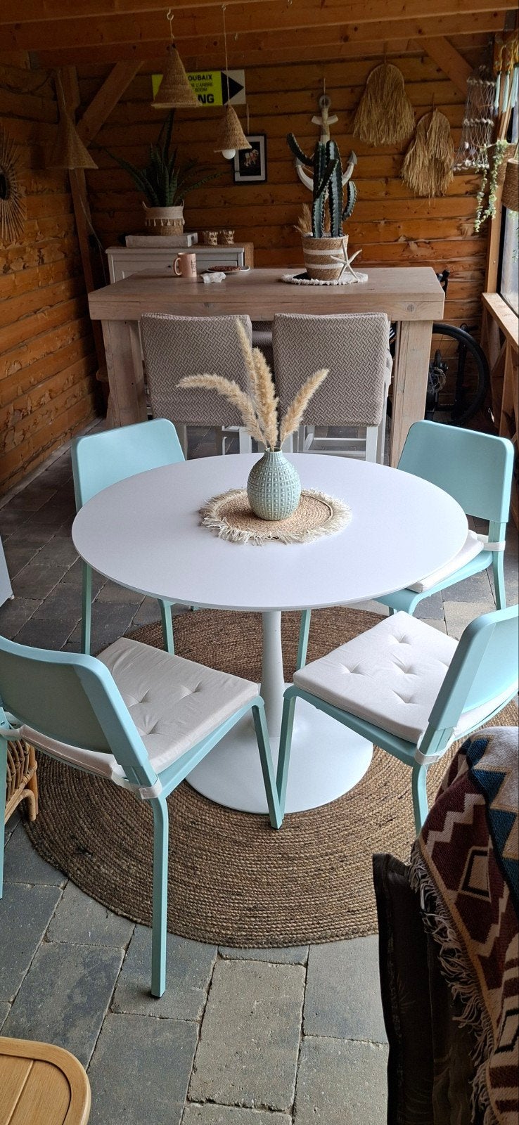 Eettafel plus stoelen , super leuk en geen beschadigingen, Huis en Inrichting, Tafels | Eettafels, Ophalen, 50 tot 100 cm, Rond