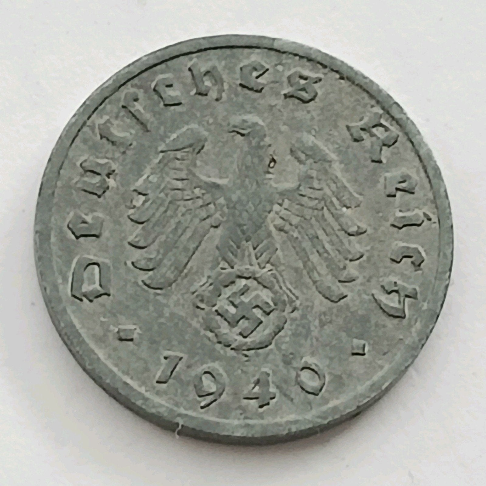 1 Reichspfennig 1940F Nazi Duitsland Oude Munt WO2 Swastika, Ophalen of Verzenden, Duitsland