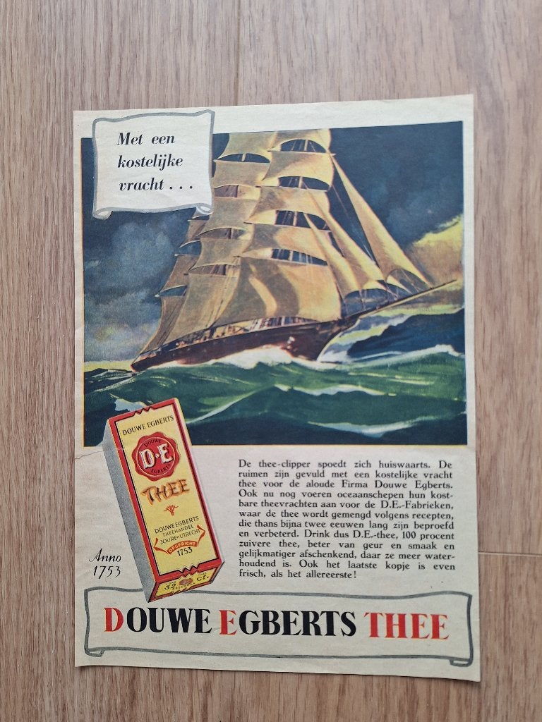 9 Vintage Douwe Egberts Krantenknipsels/posters (9 foto's), Ophalen of Verzenden, Zo goed als nieuw, Overige typen