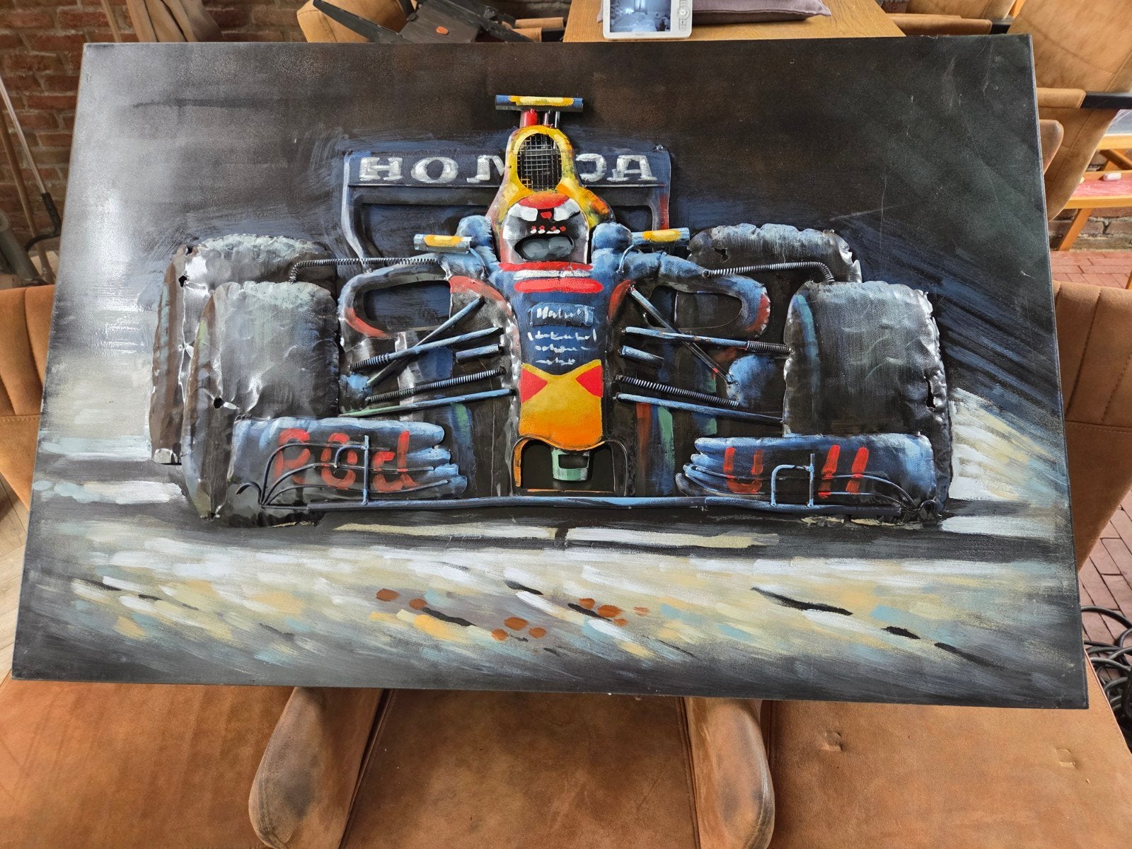 mooie metalen max verstappen schilderij., Ophalen, Zo goed als nieuw, Formule 1