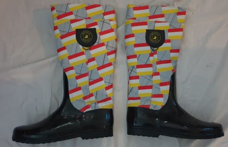Leuke rood/geel/witte Boetels/Oeteldonk laarzen 1, Maat 38/40 (M), Carnaval, Ophalen of Verzenden, Zo goed als nieuw