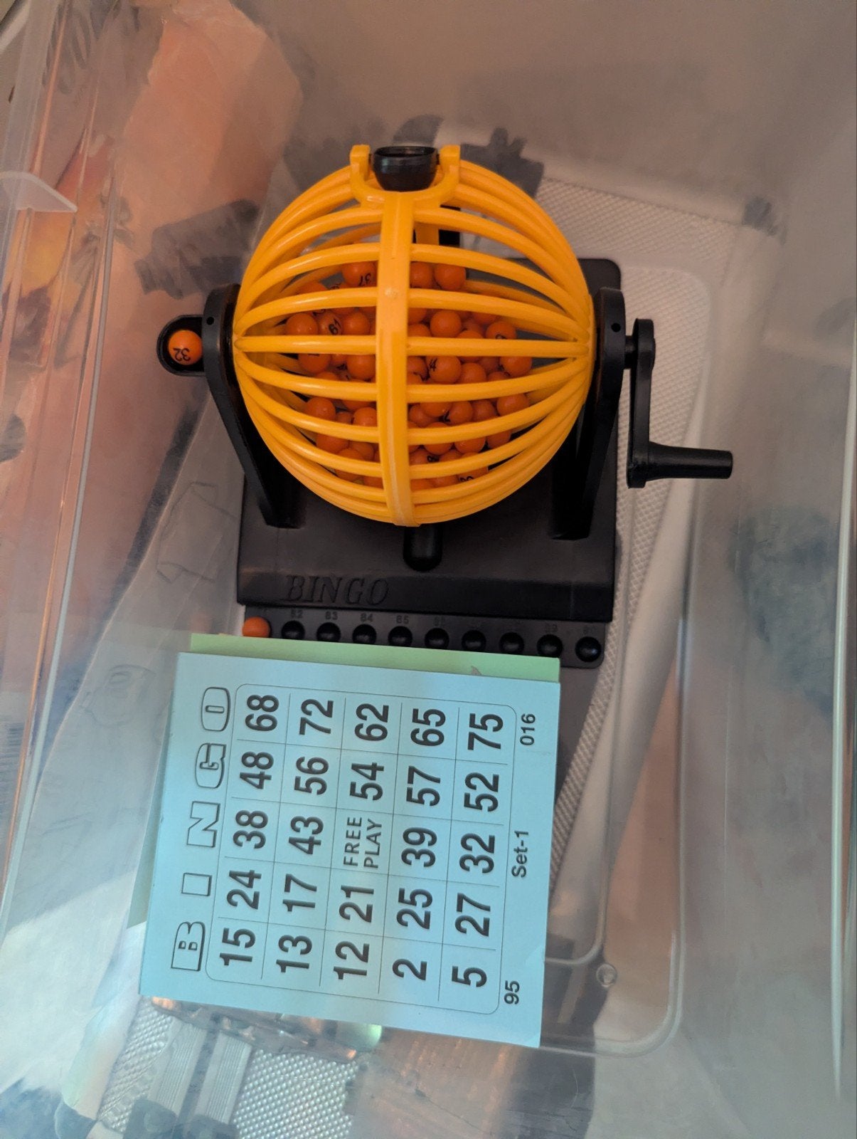 Bingo spel met draaimolen en kaarten, Vijf spelers of meer, Ophalen of Verzenden, Gebruikt