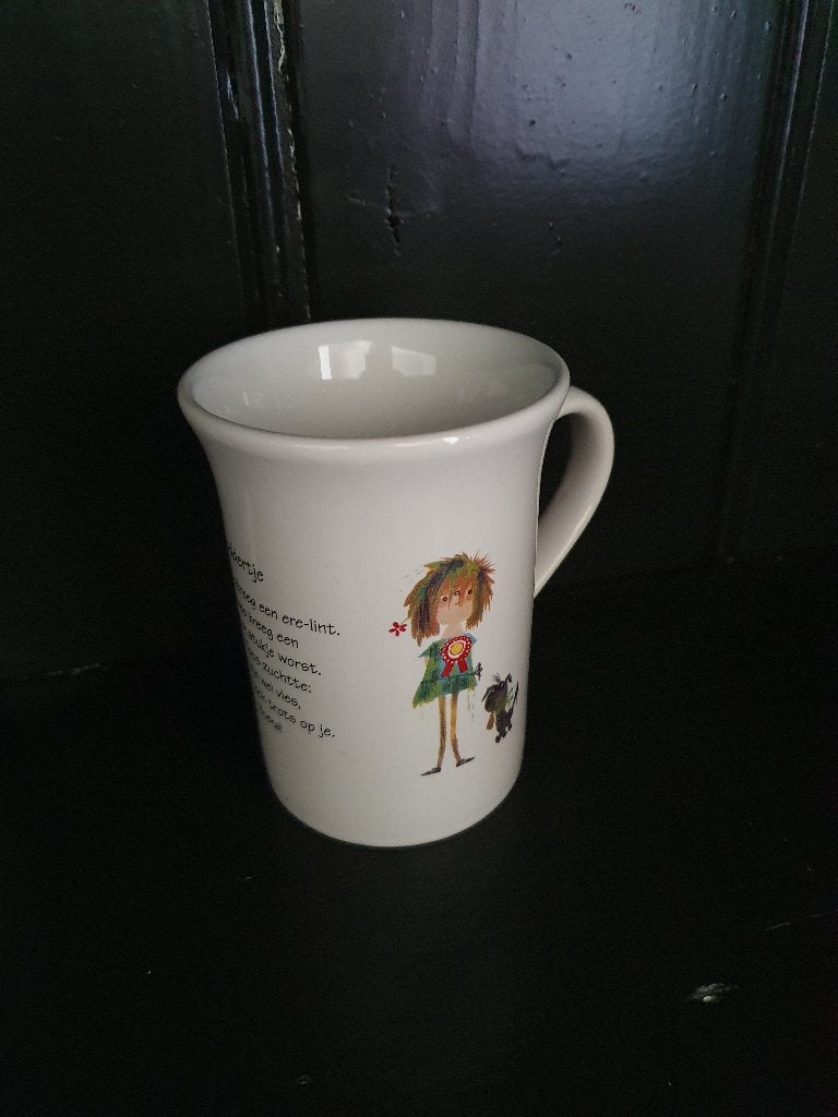 4 mooie Pluk van de Petteflet mokken te koop, Ophalen, Gebruikt