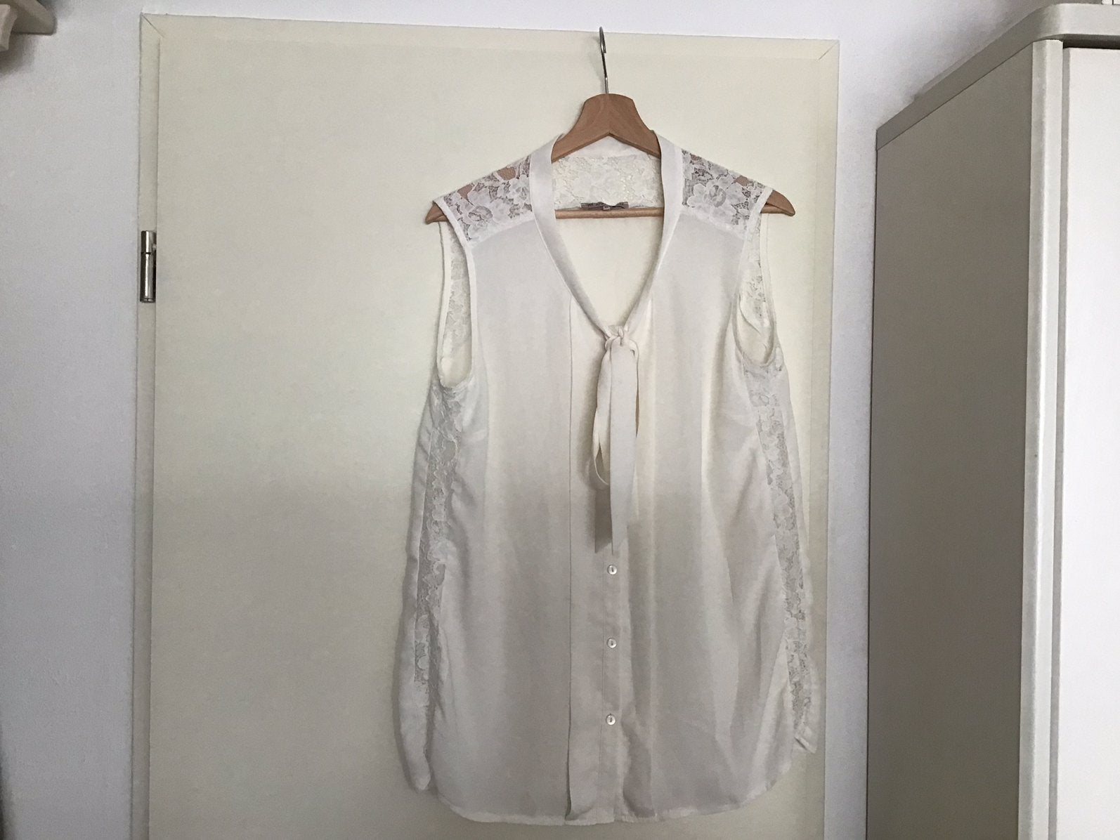 Blouse zonder mouwen met wat kant., Kleding | Dames, Blouses en Tunieken, Ophalen of Verzenden, Gedragen, Overige kleuren