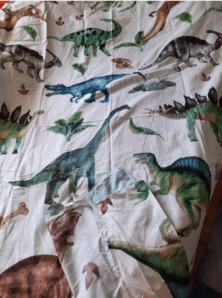 Dekbedovertrek met dinosauriërs - MICK - OEKO-TEX, Ophalen of Verzenden, Zo goed als nieuw