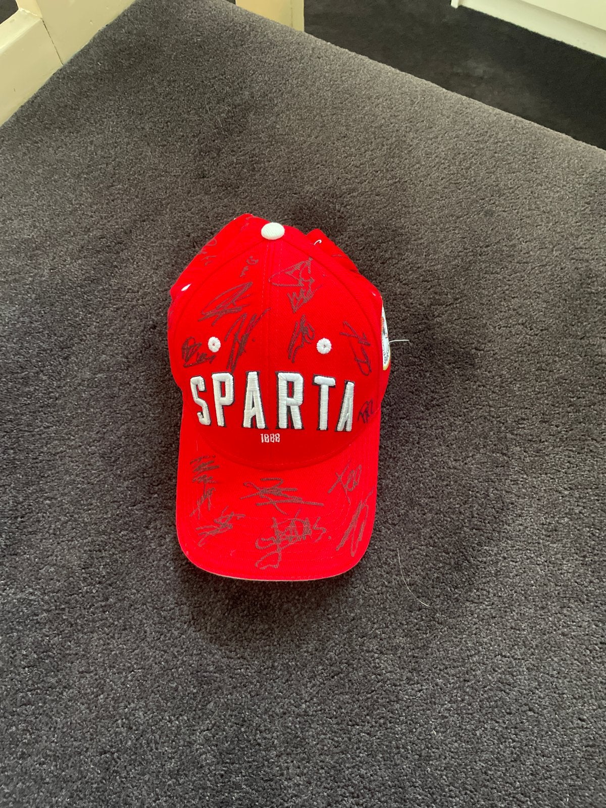 Sparta Rotterdam pet gesigneerd door alle spelers, Kleding | Heren, Ophalen of Verzenden, Zo goed als nieuw, One size fits all