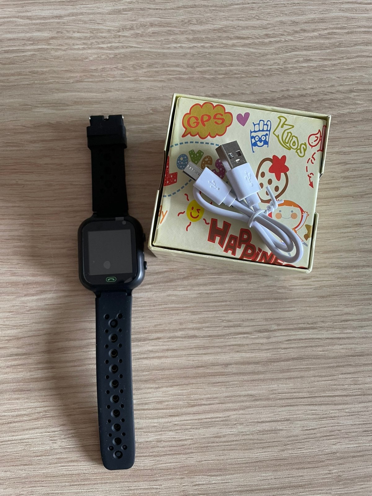 Kinder Smartwatch met GPS - Zwart, Gebruikt, Zwart, Ophalen of Verzenden, GPS