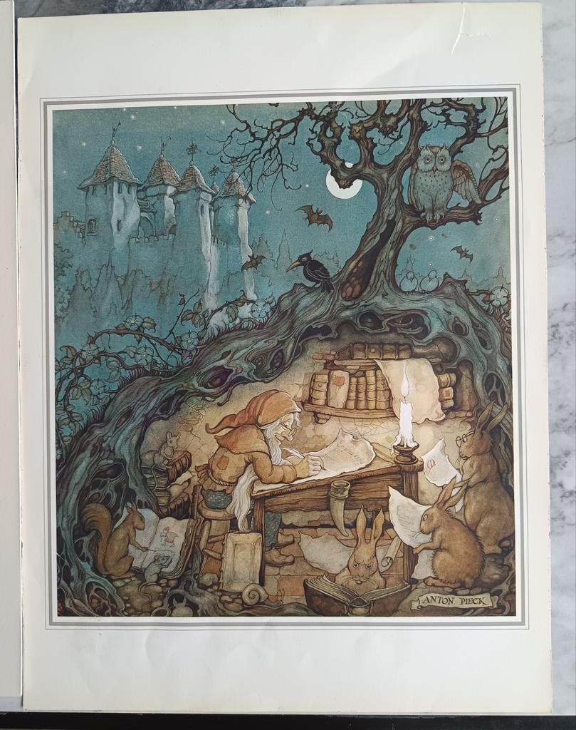 Poster /tekening Efteling van Anton Pieck., Verzamelen, Ophalen, Gebruikt, Gebruiksvoorwerp