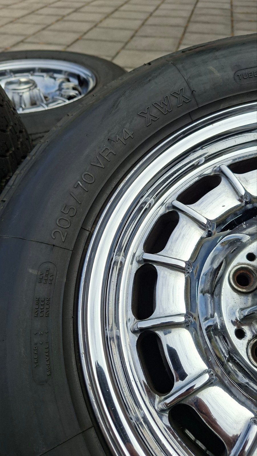 Mercedes kroonkurk velgen chroom 14 inch michelin xwx, Auto-onderdelen, Banden en Velgen, Ophalen, 14 inch, Gebruikt, Velg(en)