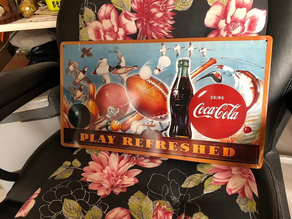 Cola reclame bord nr 3, Verzamelen, Merken en Reclamevoorwerpen, Ophalen of Verzenden, Zo goed als nieuw, Reclamebord