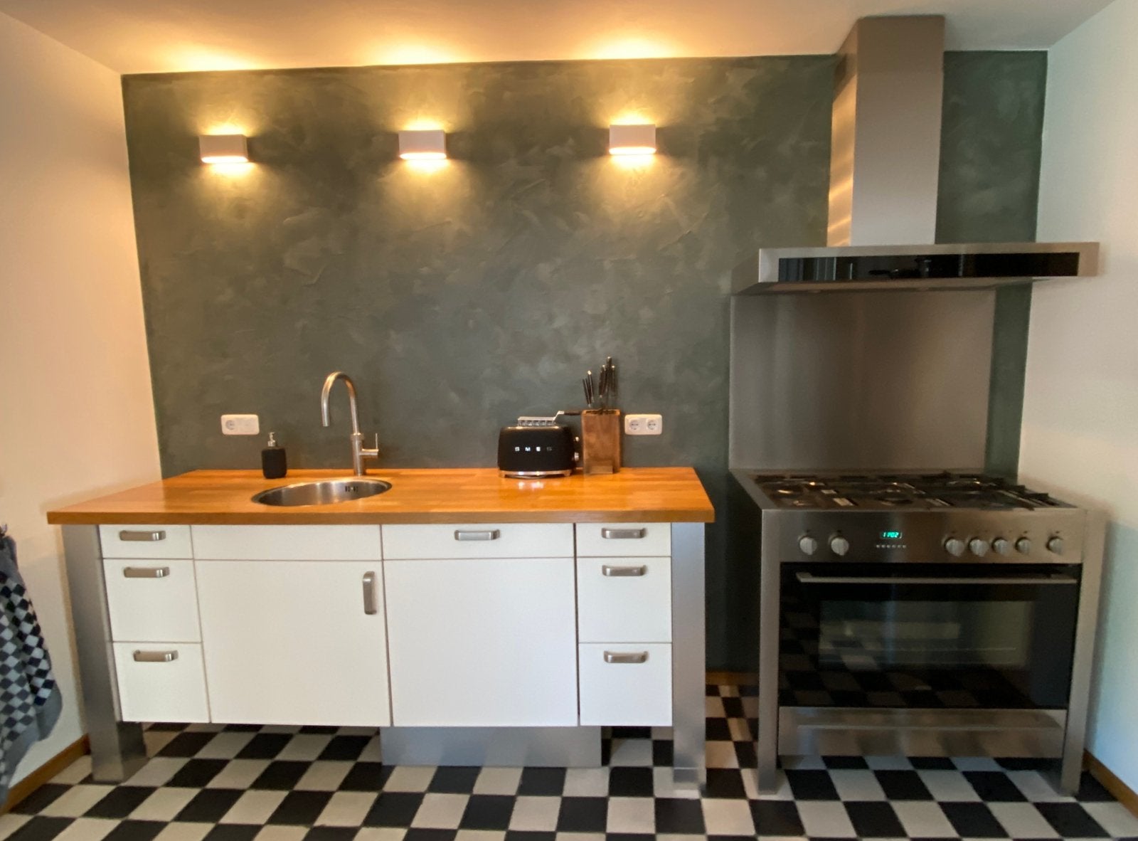 Siematic keuken, Ophalen, Wit, Enkelwandige keuken, Hout