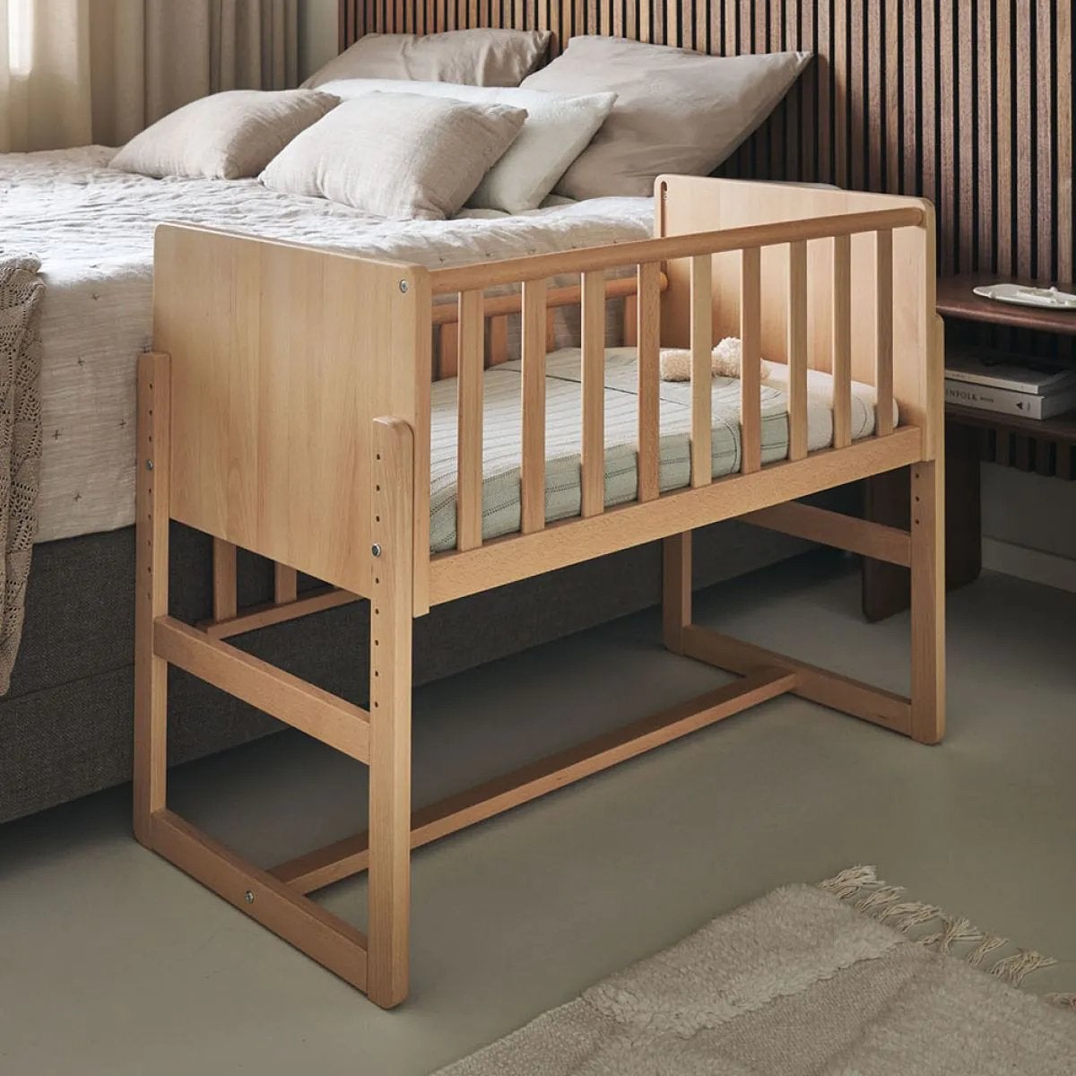 Petit Amélie cosleeper/aanschuifbedje blank hout, Ophalen, Zo goed als nieuw, Wieg