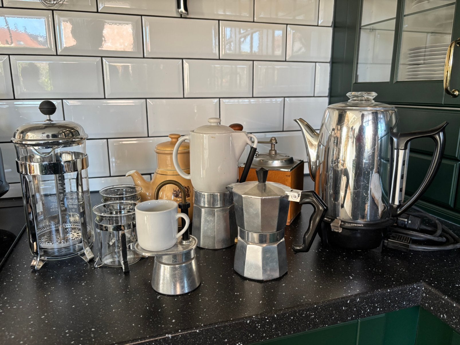 Een hele set vintage koffiezetters uit grootmoeders tijd, Ophalen of Verzenden
