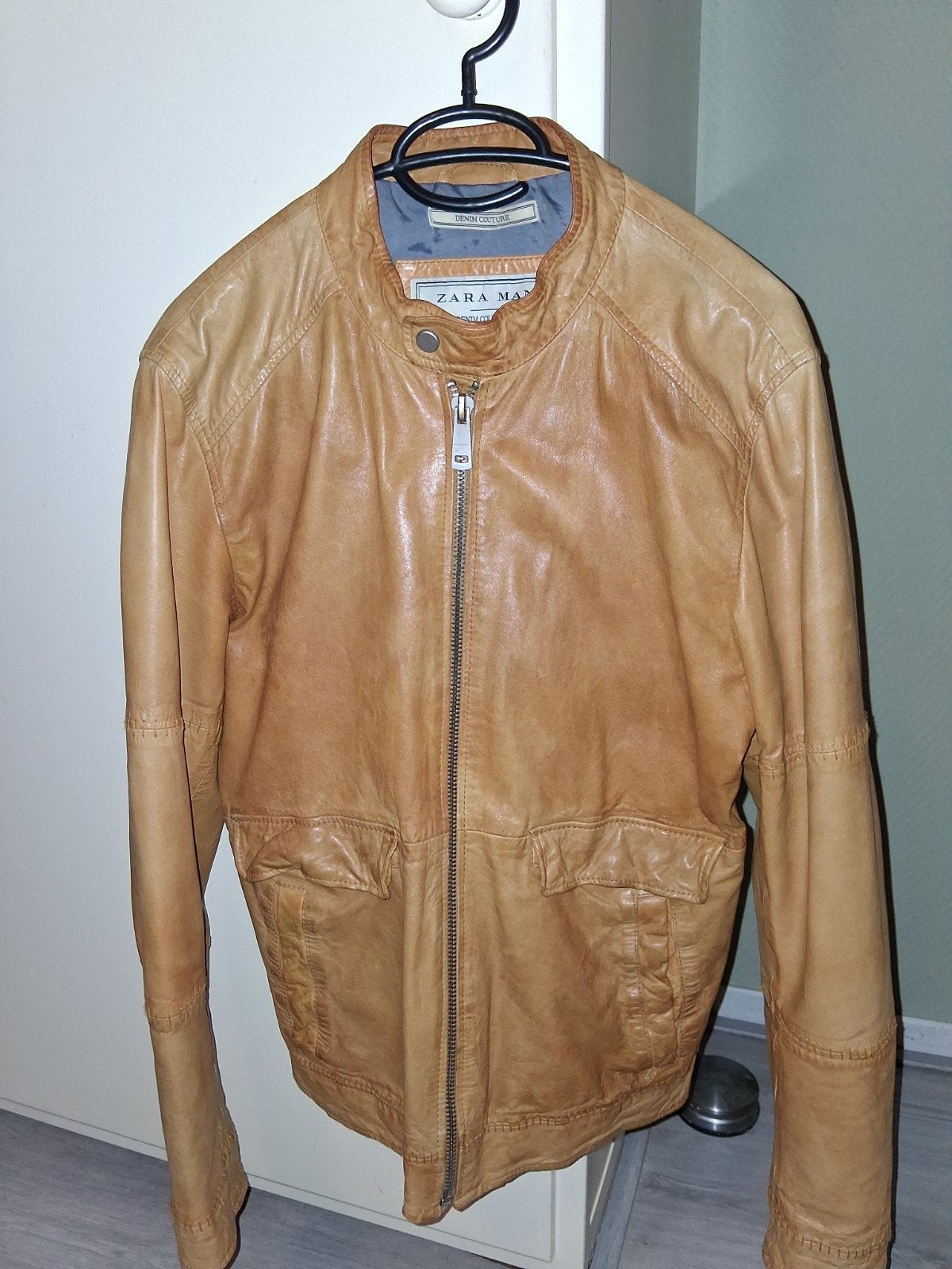 Zara Man Leren zomer Jas Maat L - Nieuwstaat, Maat 52/54 (L), Bruin, Nieuw, Ophalen of Verzenden