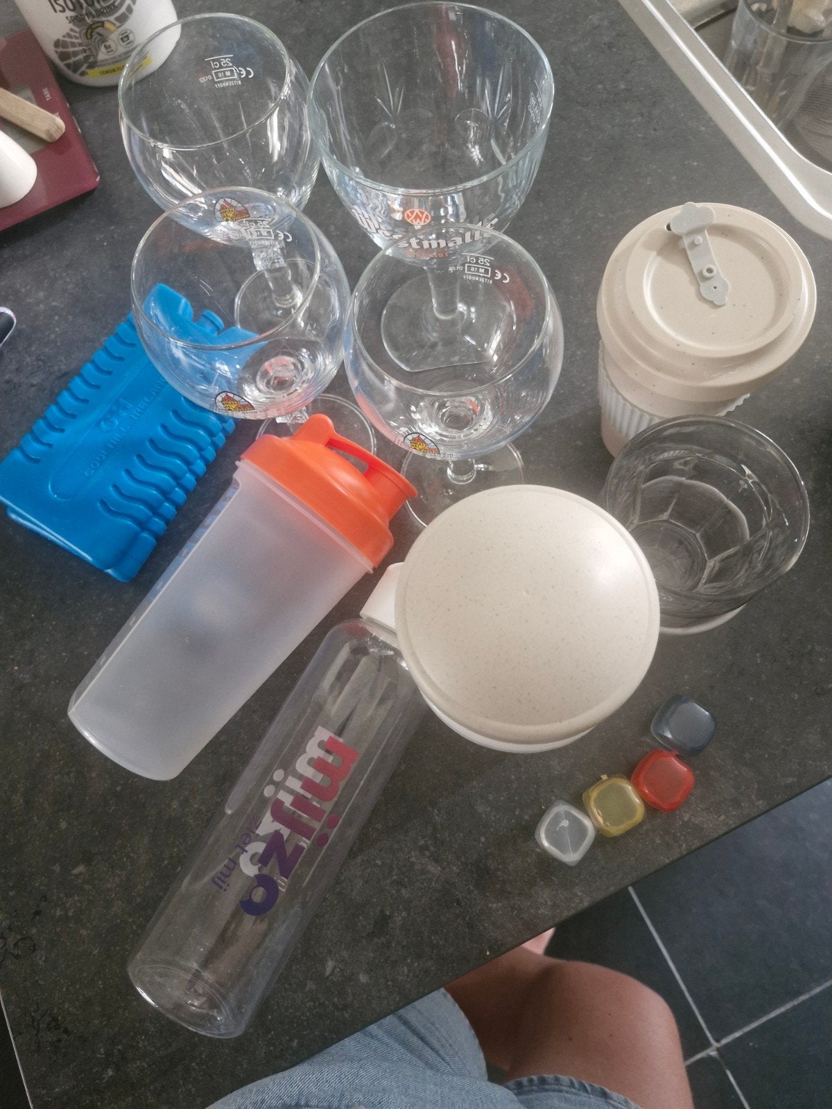 Diverse keukenspullen: glazen, flessen, en meer, Ophalen of Verzenden, Zo goed als nieuw, Glas, Overige typen
