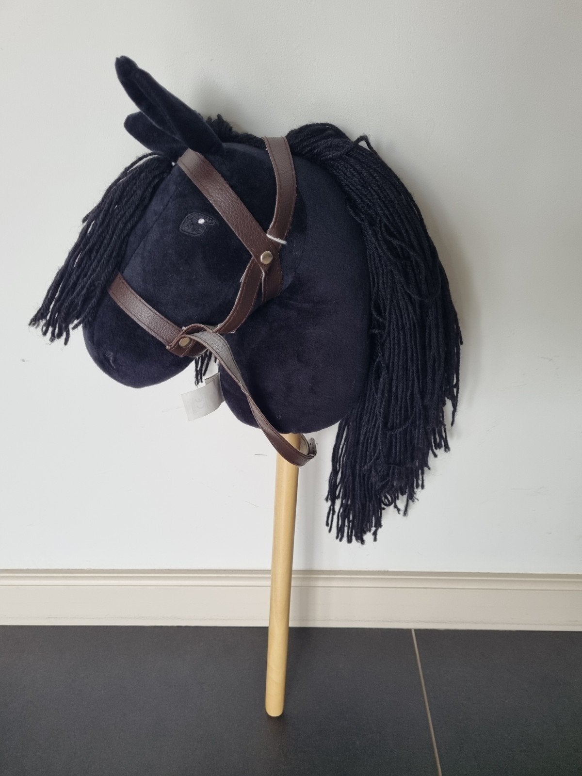 2 Hobby Horse stokpaard zwart By Astrup met hoofdstel, Ophalen, Gebruikt