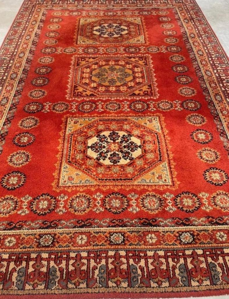 Vintage tapijt 200cm x 300cm perser orient scheerwol perzich, Vintage tapijt kleed scheerwol oosterse orient perzië, Gebruikt