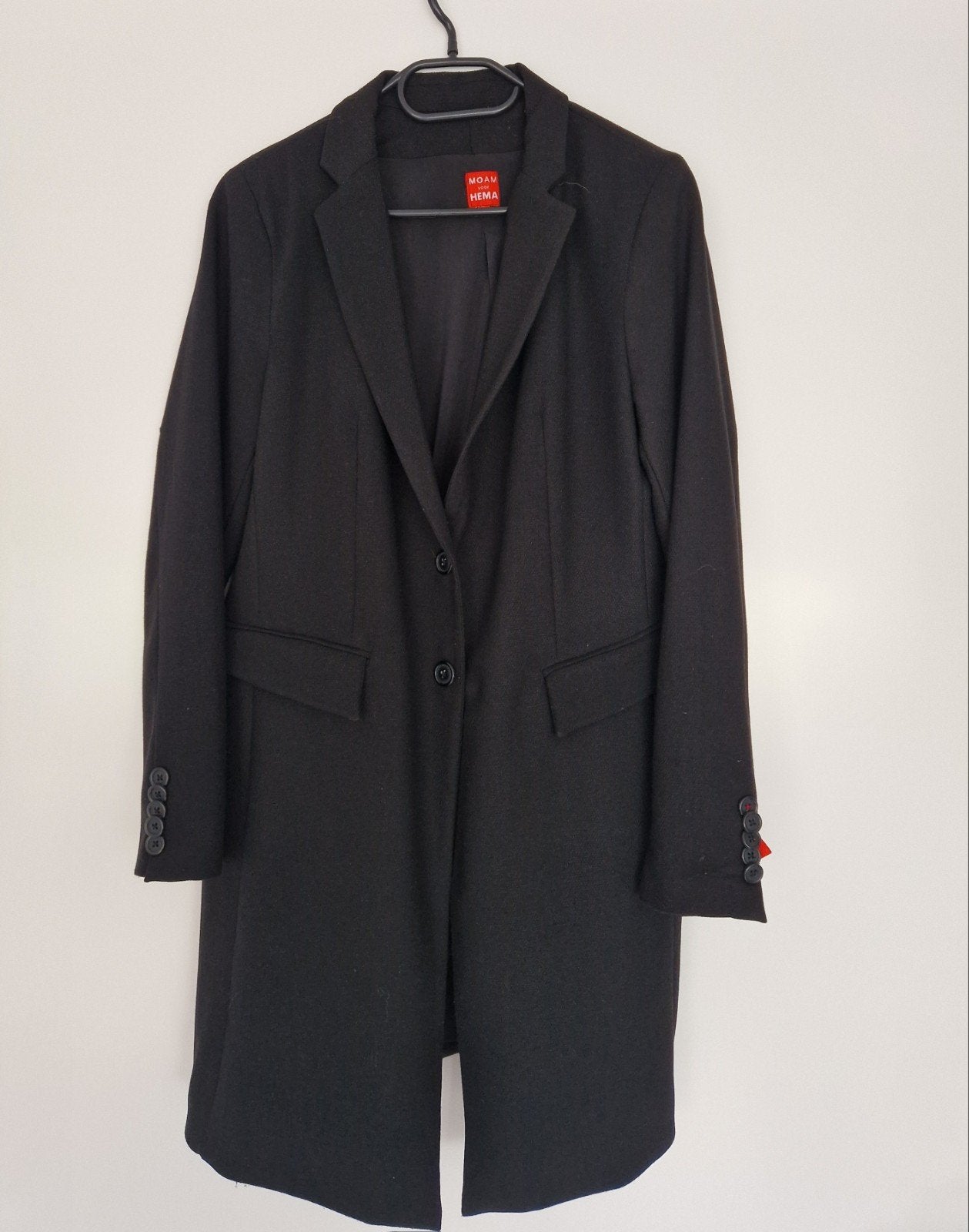 MOAM voor HEMA Zwarte Lange Jas Maat XL, Zwart, Maat 46/48 (XL) of groter, Ophalen of Verzenden, MOAM voor HEMA
