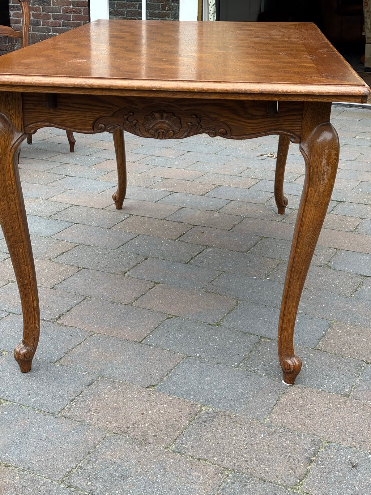 Uitschuifbare vintage eettafel 1.60m tot 2.50m, Gebruikt, Vintage, 200 cm of meer, Vijf personen of meer