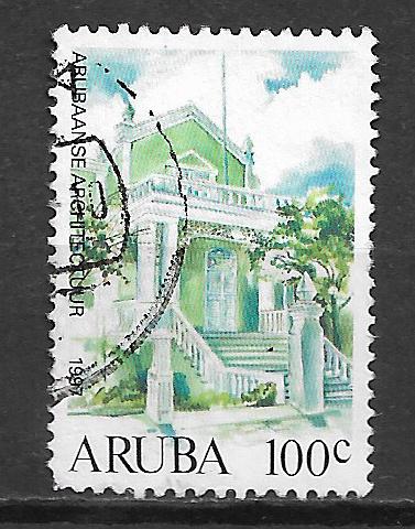 Aruba 1997 Arubaanse architectuur huis met bordes, Verzenden, Gestempeld