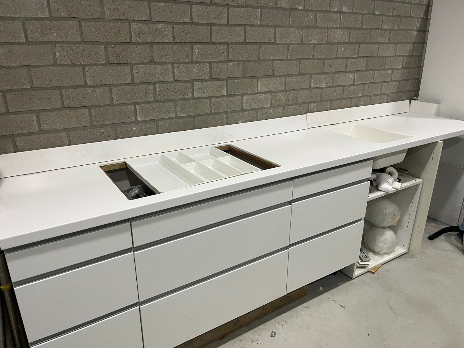 Keuken ladekasten 40 + 60 + 80 cm breed, Ophalen, Gebruikt, Wit, 150 tot 200 cm