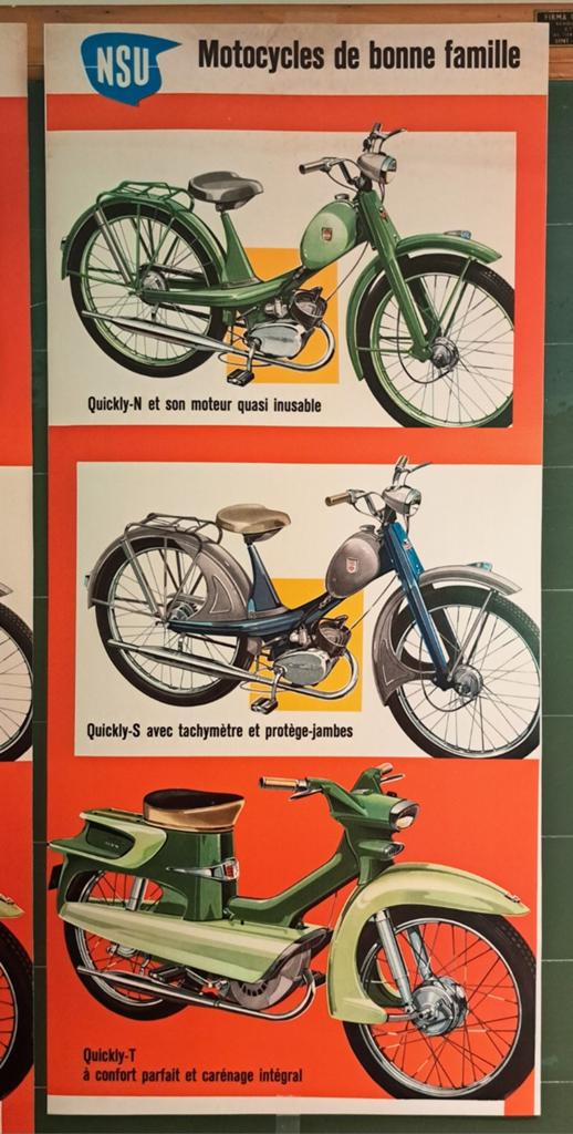 NSU Quickly reclame posters jaren 50, Verzamelen, Posters, Rechthoekig Staand, Nieuw, Ophalen of Verzenden, A1 t/m A3