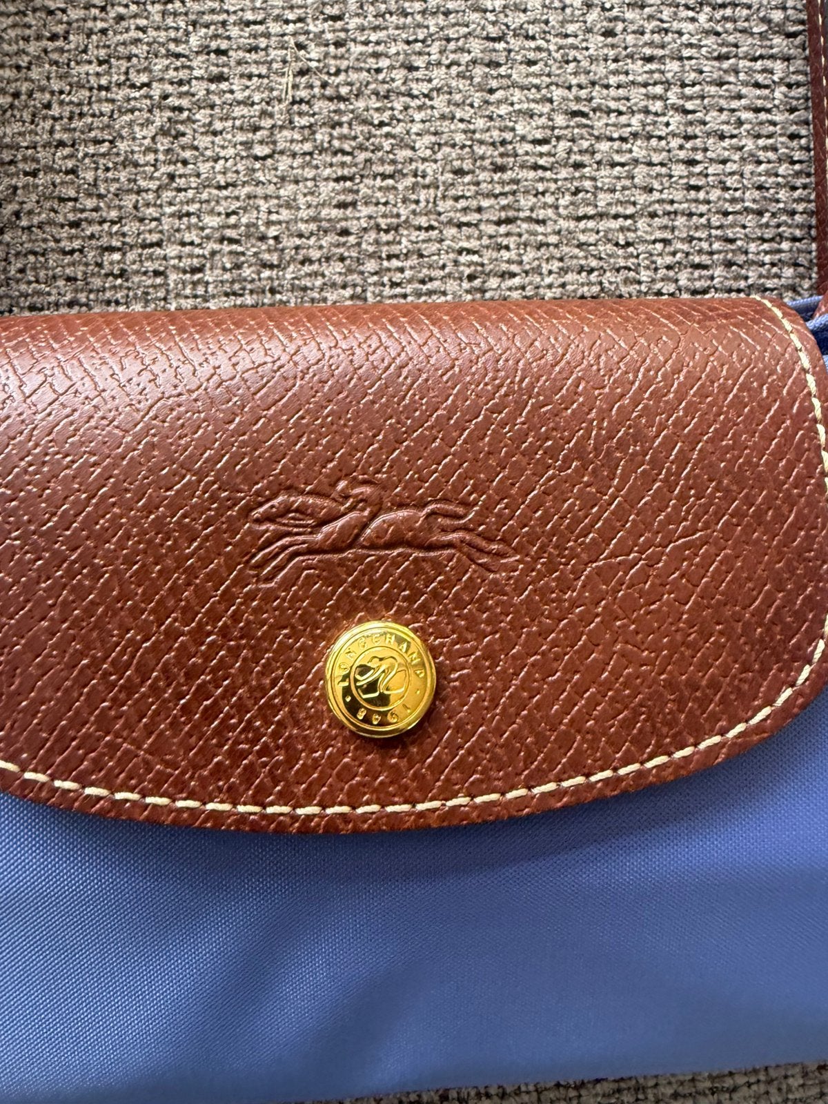 Nieuwe tas van Longchamp 40 cm breed, Ophalen of Verzenden, Zo goed als nieuw, Blauw, Leer