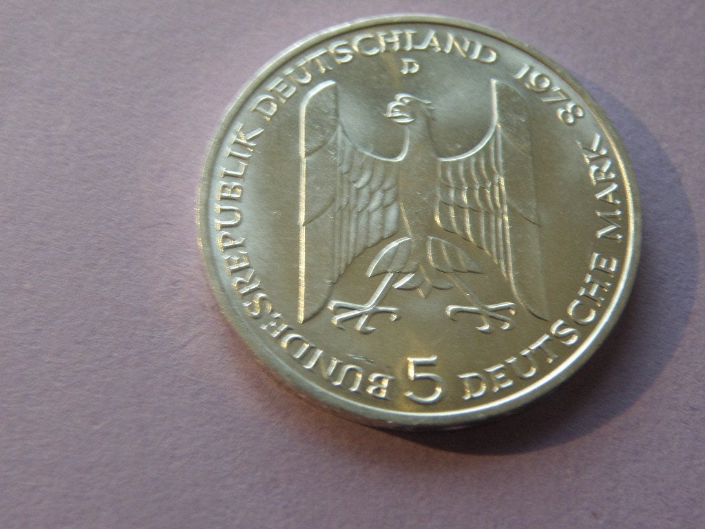 Duitsland 5 DM Zilver 1978 Gustav Stresemann, Postzegels en Munten, Verzenden, Duitsland, Losse munt, Zilver