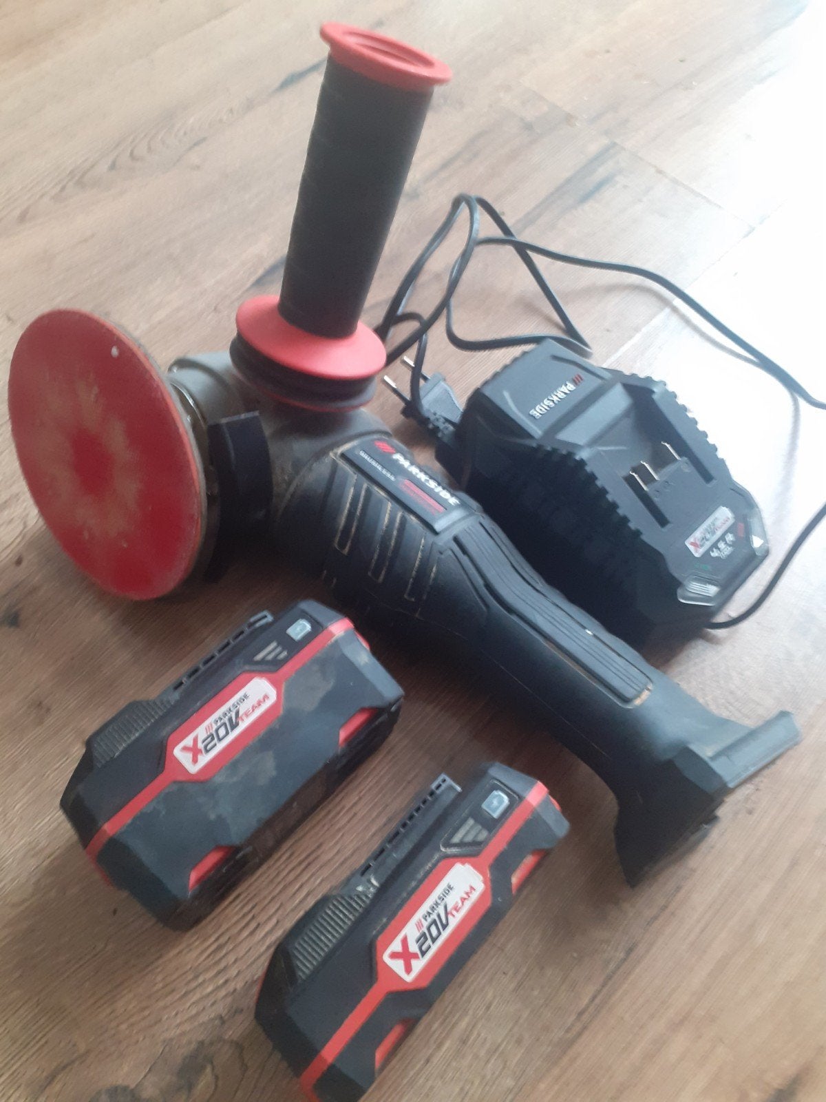 Parkside X20V Team Excentrische Schuurmachine met Accu's, Ophalen of Verzenden, Gebruikt, Minder dan 600 watt, Excentrische schuurmachine